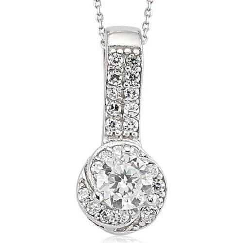 Silver Single Gem Women 'S Necklace