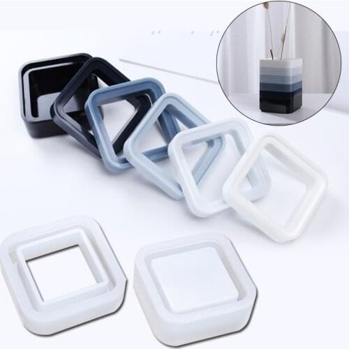 1PC Multi-Layer Flower Pot Silicone Mold Stackable Box Epoxy Resin Mold Handmade Craft Pen Holder Making Tools Home Decoration