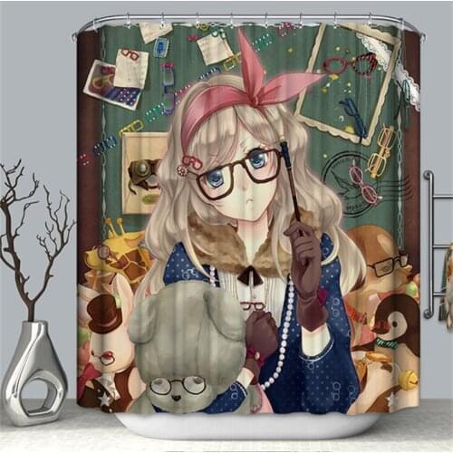 Big Discount Promotion Waterproof Bath Curtains Polyester Fabric Shower Curtain with 12 Hooks