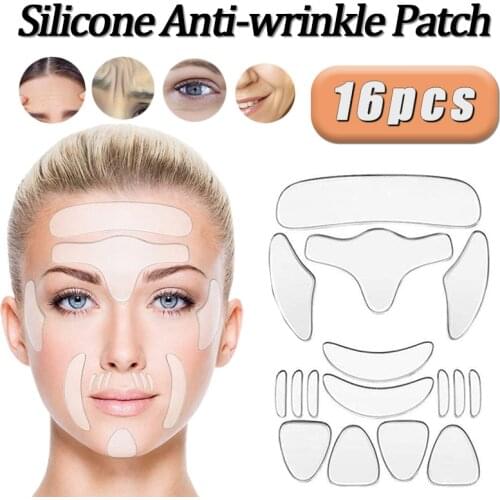 11Pcs Silicone Wrinkle Removal Sticker Reusable Face Forehead Neck Eye Sticker Pad Anti Wrinkle Aging Skin Lifting Care Patch