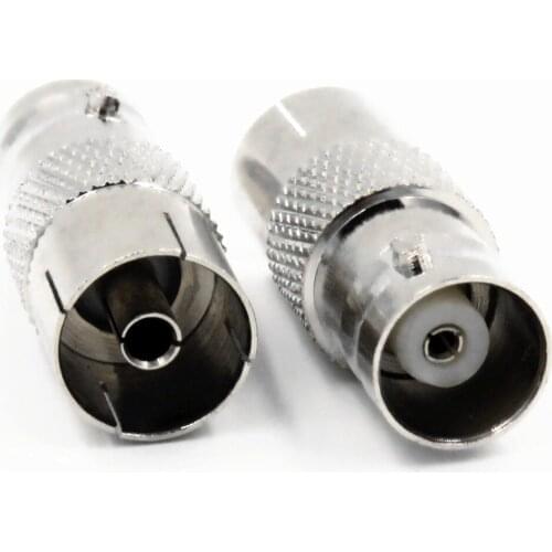 2PCS BNC Female Jack to IEC PAL DVB-T TV Female Jack RF Adapter Connector