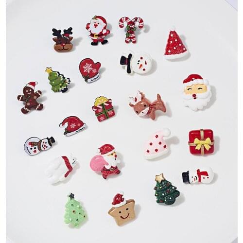 3/4pcs Christmas Acrylic Brooch Santa Claus Snowman Elk Hat Brooch Women Party New Year Clothes Bags Decoration Badges Pins