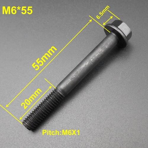500Pcs M6 Hex Head Flange Screw Frame Bolts Bolt Grade 10.9 M6X55 Pitch 1mm M6X1 6mm X 55MM Length of Thread:20mm M6*55 *AT568