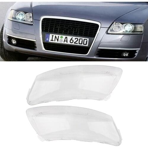 Car Headlight Lens Lampshade Left&Right PC Cover Fit For Audi A6 A6L C6 2006-2011