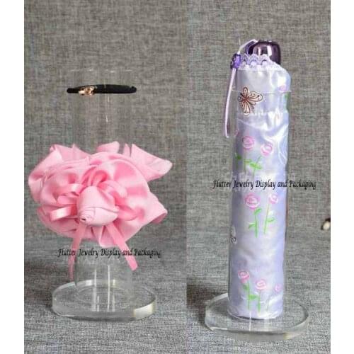 Acrylic Umbrella Display Stand Headwear Display Case Hair Accessories Holder Bracelet Organizer Hair Rope Display Cylindrical