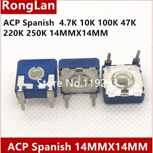 [BELLA]ACP Spanish quadrate adjustable potentiometers 4.7K 10K 100K 47K 220K 250K 14MMX14MM-10pcs/lot