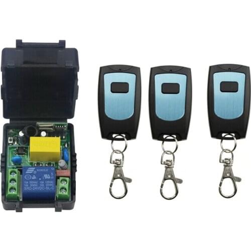 2016 new products 220 v 1 ch wireless remote control switch 1*receiver +3* transmitter relay remote controller