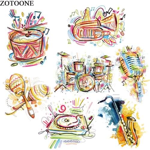 ZOTOONE Iron on Colorful Music Patches Cute Stickers for Kids Transfers for Clothes T-shirt Heat Transfer Accessory Appliques G