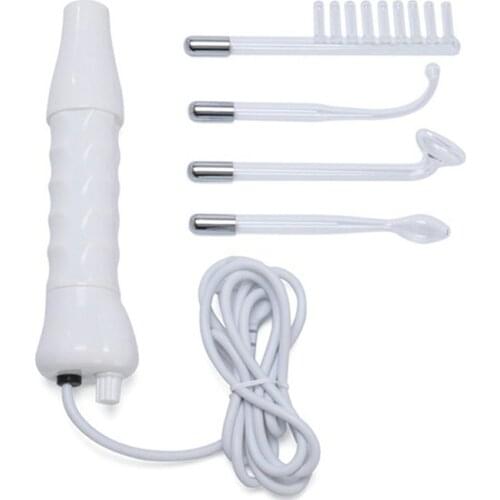 Electrotherapy Wand Glass Tube Comb High Frequency Bactericidal Acne Spot Remover Hair Facial Body Spa Beauty Care White