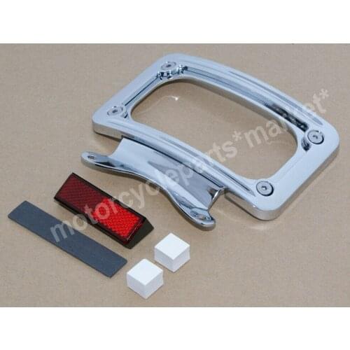 Chrome/Black License Plate Curved Frame Bracket For Harley Street Glide Road King Road Glide FLHX FL