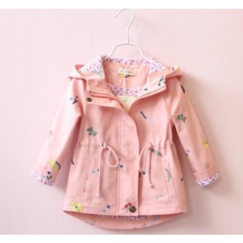 2020 Spring Embroidered Flower Jackets For Girls Newborn Baby Hooded Jackets And Coats Kids Clothes Windbreaker For Girls