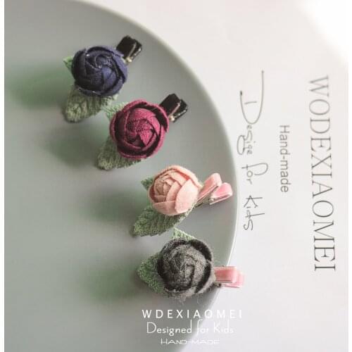Cute Tiny Flower Hair Clip Hair Pin Women Girls Sweet Hairgrips Mini Rosebud Woolen Floral Barrette Fashion Kid Hair Accessories