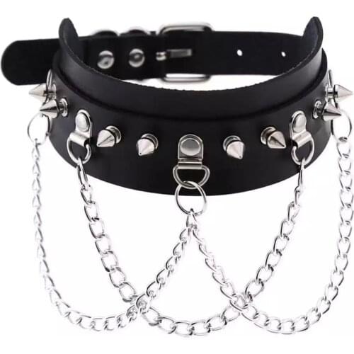Sexy Punk Egirl Choker Collar Leather Choker Bondage Cosplay Goth Jewelry Women Gothic Male Necklace Harajuku Accessories