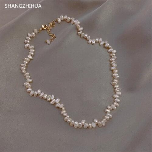 Baroque natural pearl necklace womens clavicle chain simple temperament 2021 New Jewelry Wedding Party Gift Necklace versatile