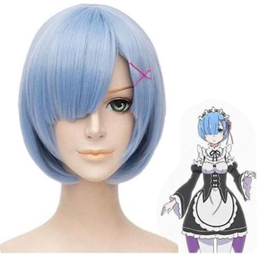 REM cosplay wig or RAM cosplay wigs Re:Zero Starting Life in Another World Costume play Halloween costumes