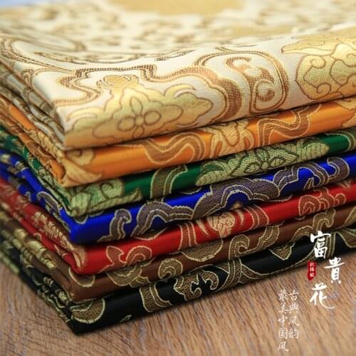 Peony Floral Brocade Fabric Damask Jacquard Apparel Costume Upholstery Furnishing Curtain Material cushion fabric 90cm*50cm