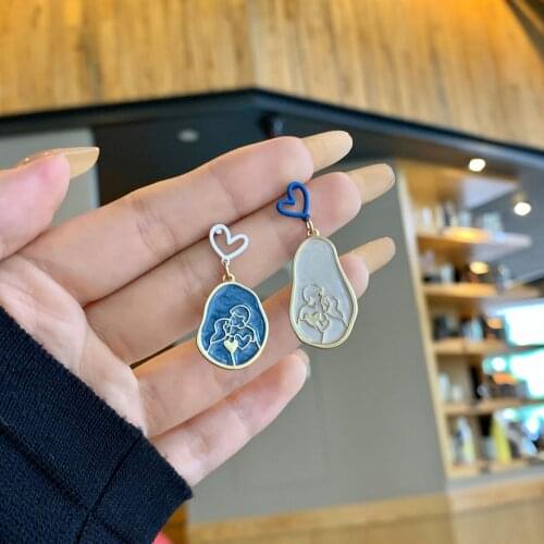 Hong Kong Style Retro Hit Color Earrings Sweet Hollow Love Ear Stud Ins Style Temperament Trendy Female Ear Clip