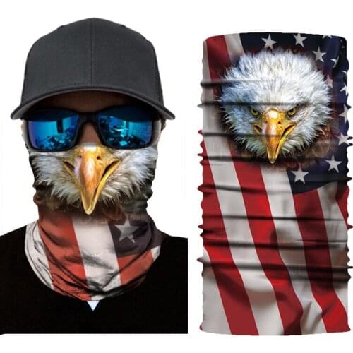 US Flag 3D Pattern Men Women Anti Dust Magic Head Scarf Headband Bandanas Neck Gaiter Snood Balaclava Multi-use Turban Face Mask