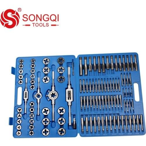 Songqi Thread Tap and Dies 110 Pcs Tap and Die Set Alloy Steel 5 Set HRC: 58-63 SQ-SZBY110C Fully Ground CN;GUA M2-M18 METRIC