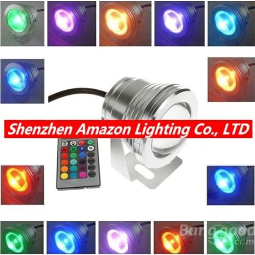 Remote Control 10w 12v Water Resistant RGB LED Underwater Light Lamp for Landscape Fountain Pond Lighting