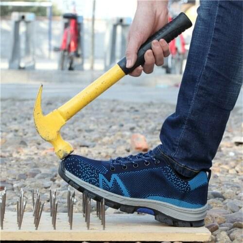 Anti-puncture Safety Shoes Smash-proof Steel Bottom Steel Toe Work Shoes Non-slip Working Shoes Men Breathable Security Boots