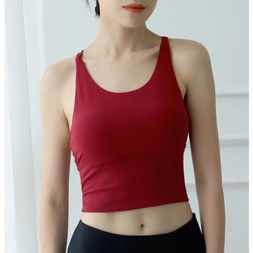 Women Gather Sports Bras For Fitness Yoga Running Jogging Gym Wear Stretch Padded Sport Top Seamless Athletic Vest Yoga Bra vest