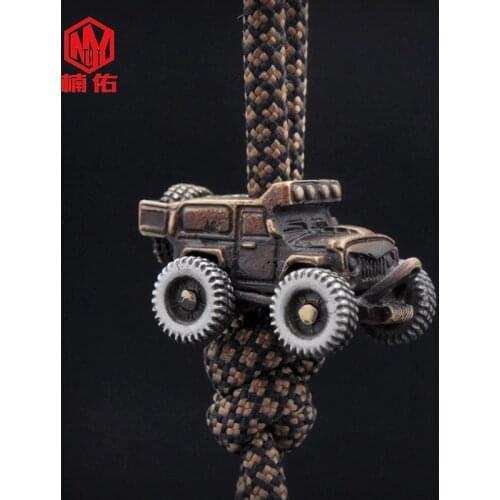 1PC Original Bronze Silver Jeep Wrangler Off-road Vehicle EDC Paracord Beads Umbrella Rope Cord Lanyard Pendants Knife Beads