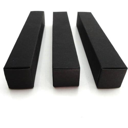100pcs/lot-2*2*12cm Black Paper Box for Essential Oil Perfume sample bottle Lipstick Stroage Boxes Craft Gift boxes valve tubes