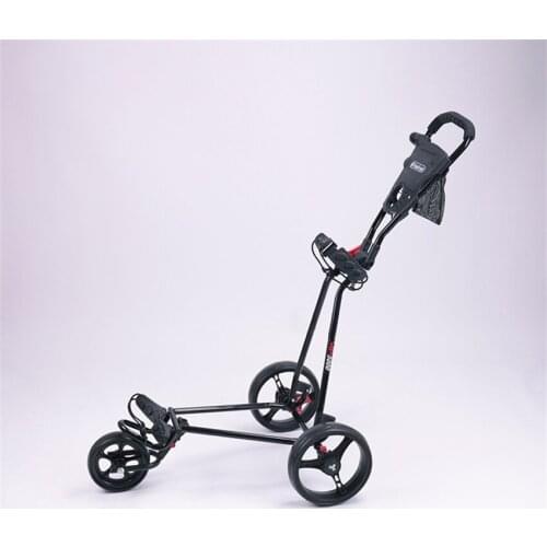 3 Wheel Golf Trolley Folding Golf Push Cart Scorecard Cup Holder Foot Brake Aluminum Alloy Golf 3-Wheel-Pull Cart Bag Carrier