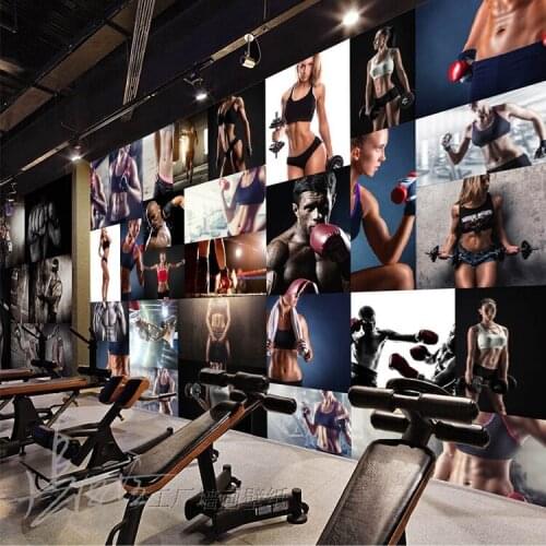 3D gym living room wallpaper European and American fashion sexy star poster Yoga studio dance room large mural custom size