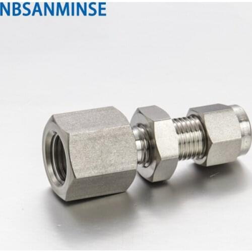 5Pcs/Lot BFC 1/8 1/4 3/8 1/2 3/4 1 Bulkhead Female Connector Stainless Steel 316L Tube Plumbing Fitting for Hard Pipe NBSANMINSE