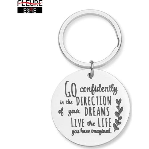 Keychain Gifts Engraved Key Chain Ring Pendant Graduation Birthday Gift for Office Teen Boys, Teenage Girls