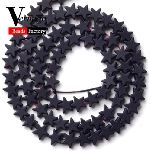 Pentagram Shape Black Nanotech Rubber Hematite Spacer Beads For Jewelry Making 6mm 80pcs Star Beads For Bracelets Necklaces 15