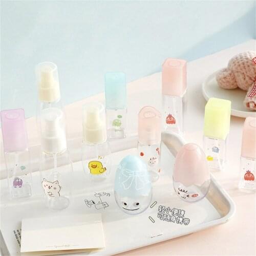 35/45/50/55/85ml Plastic Cartoon Printed Transparent Empty Spray Bottles Mini Empty Travel Cosmetic Containers Refillable Bottle