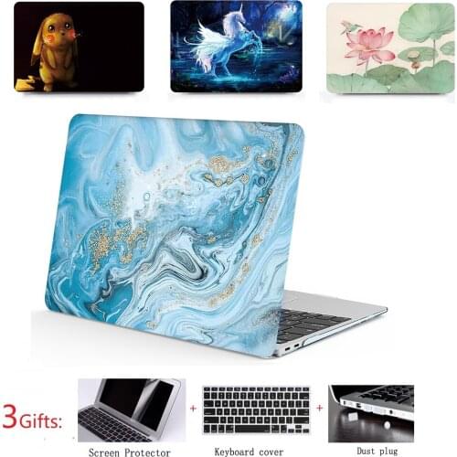 4in1 New marble Laptop Case Cover keyboard cover For Apple MacBook Air 11 13 inch 2019 New Pro Retina 12" 13" 15" Touch Bar
