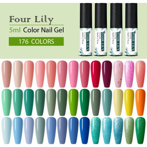 Color Glitter Gel Nail Polish DIY Nail Art Semi Permanant UV LED Manicure Base Top Coat Primer Gel Hybrid Nail Polishes
