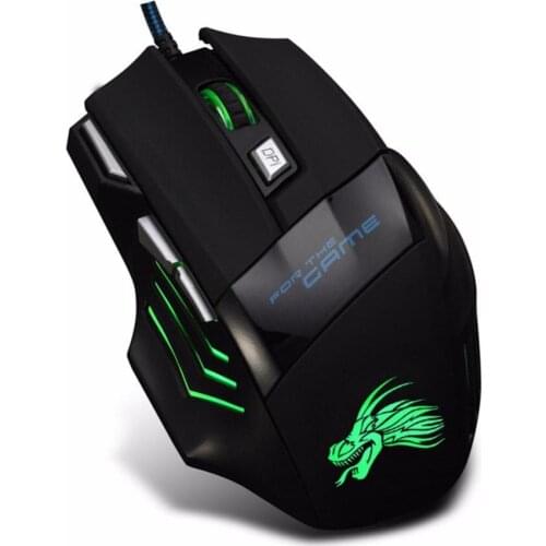 Ergonomic 7 Buttons LED Backlit 3200DPI USB Wired Optical Gaming Mouse for PC Intelligent connectivity no need to code