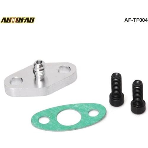 Turbo Oil Feed Inlet Flange w/ Gasket Adapter 4AN Fitting T3 T4 T35 T04 AF-TF004
