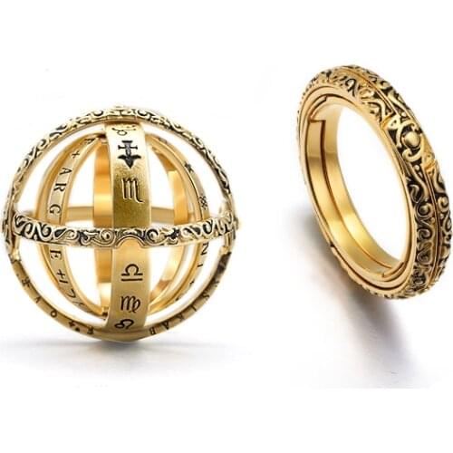 16th Century Astronomical Ring Ball Cosmic Engagement Rings Couple Lover Open and Merge Ring Unfolds Into Astronomical Sphere