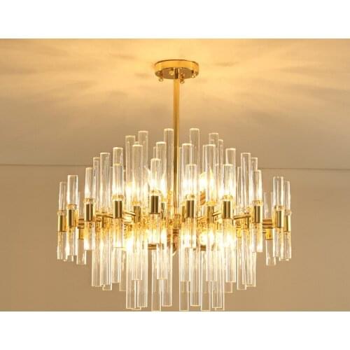 Nordic Metal Glass Chandelier Luxury Creative Decor Restaurant Bar Villa Hotel Living Room LED Suspension Pendant Light PA0719