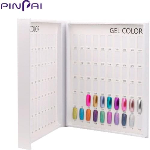 PinPai 120 Tips Nail UV Gel Polish Color Display Book Chart Salon Acrylic Gel Nail Display Color Showing Shelf Box Card Chart