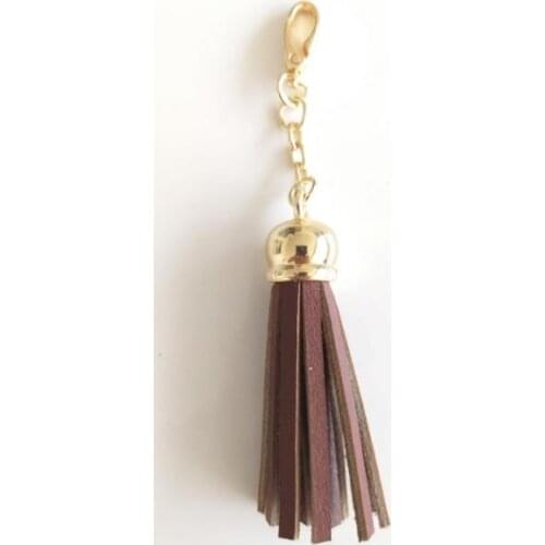 Real Leather With Tassel Red Coffee Color