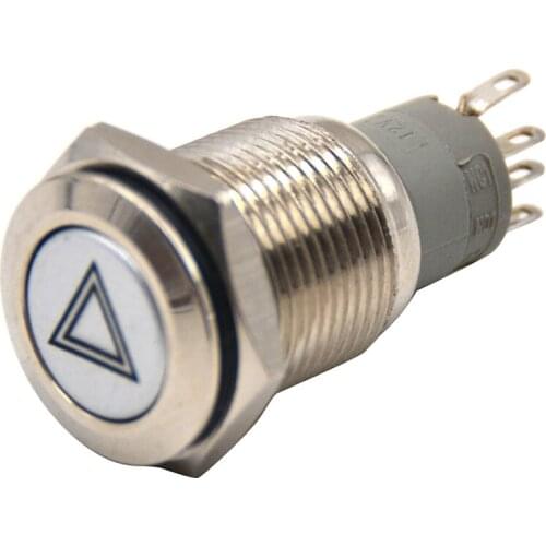 New 16mm Car Emergency Hazard Warning Flash Light Switch Push Button On/Off Switch