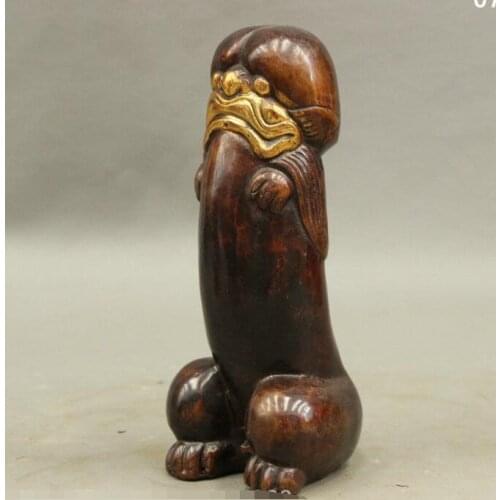 SCY S4610 7 Ancient Culture Chinese Bronze Gilt Mighty Beast Lion PiXiu Shape Penis Statue discount 30% (C0324)