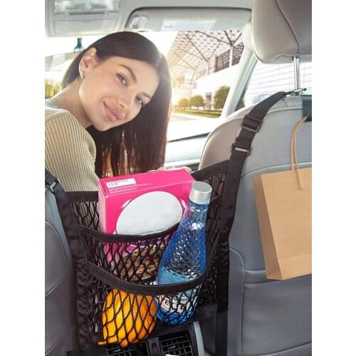 Car Front Seat Storage Mesh Pocket Net Multifunction Handbag Luggage Holder Organizer Between Seats Cargo Car Interior 2021 New