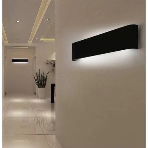 Modern 4W 6W 14W 20W Aluminum Black/White LED Sconce Indoor Wall Lamps Brief Bedroom Decoration Lighting Fixtures Wall 100-240V