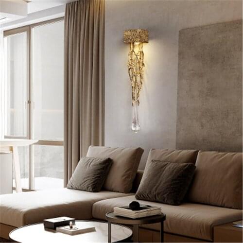 Modern Luxury Crystal Wall Lamps for Living Room Decoration Water Drop Art Loft Corridor Wall Light Indoor Lighting Fixtures