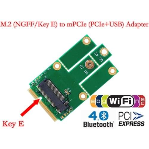 SP NGFF M.2 to MiniPCIE Key E miniPCI-E mPCIE Slot PCIe + USB Adapter Wifi + Bluetooth Mini Adapter Card for Desktop Laptop