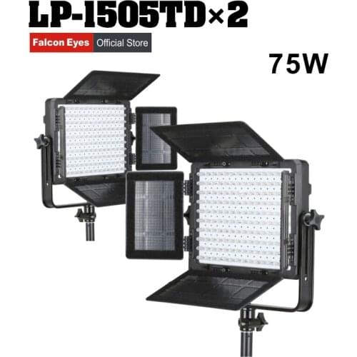 Falcon Eyes Photography Equipment LED Light for Video Shooting 75W Bi-color Dimmable Studio Lamp Continuous Lighting LP-1505TD