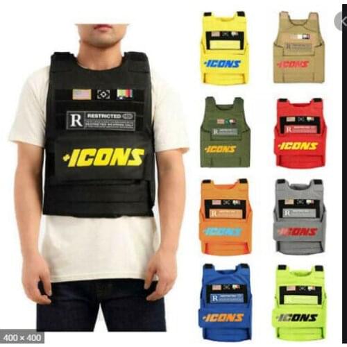 Outerwear Icons Gilet Tactical 2020 RBBONE HIPHOP STREET ICONS rapper FASHION VEST Vest Outerwear Mens Fashion Vest Tactical